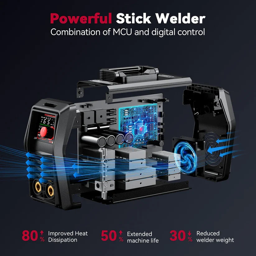 Arccaptain iControl ARC165 Pro Welder Stick Lift Tig Synergic IGBT 120/240V App Control New