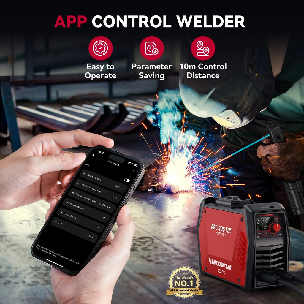 Arccaptain ARC205 Pro Stick Welder Dual Voltage IGBT Inverter SYN App Control New