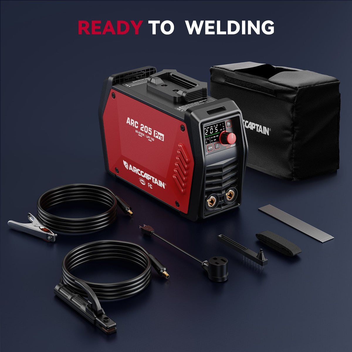 Arccaptain ARC205 Pro Welder Stick Lift TIG 205A Synergic IGBT 120/240V App Control New