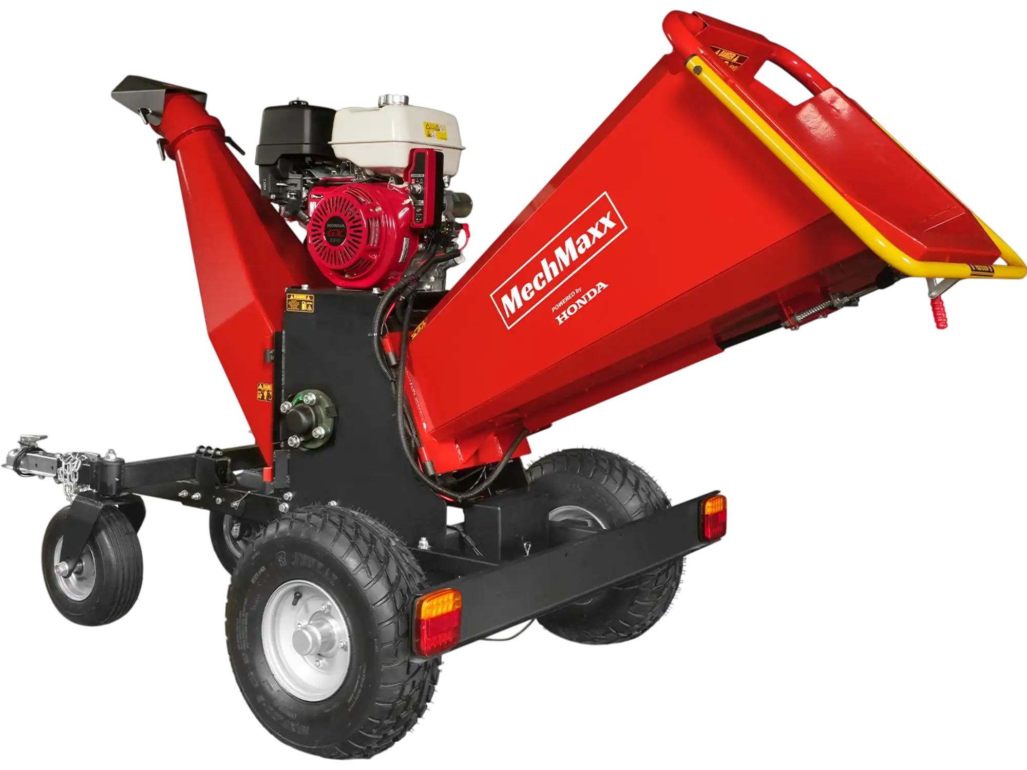 MechMaxx B150 Wood Chipper 6" Honda Electric Start Gas Powered 4-Wheel Drum with Taillight New