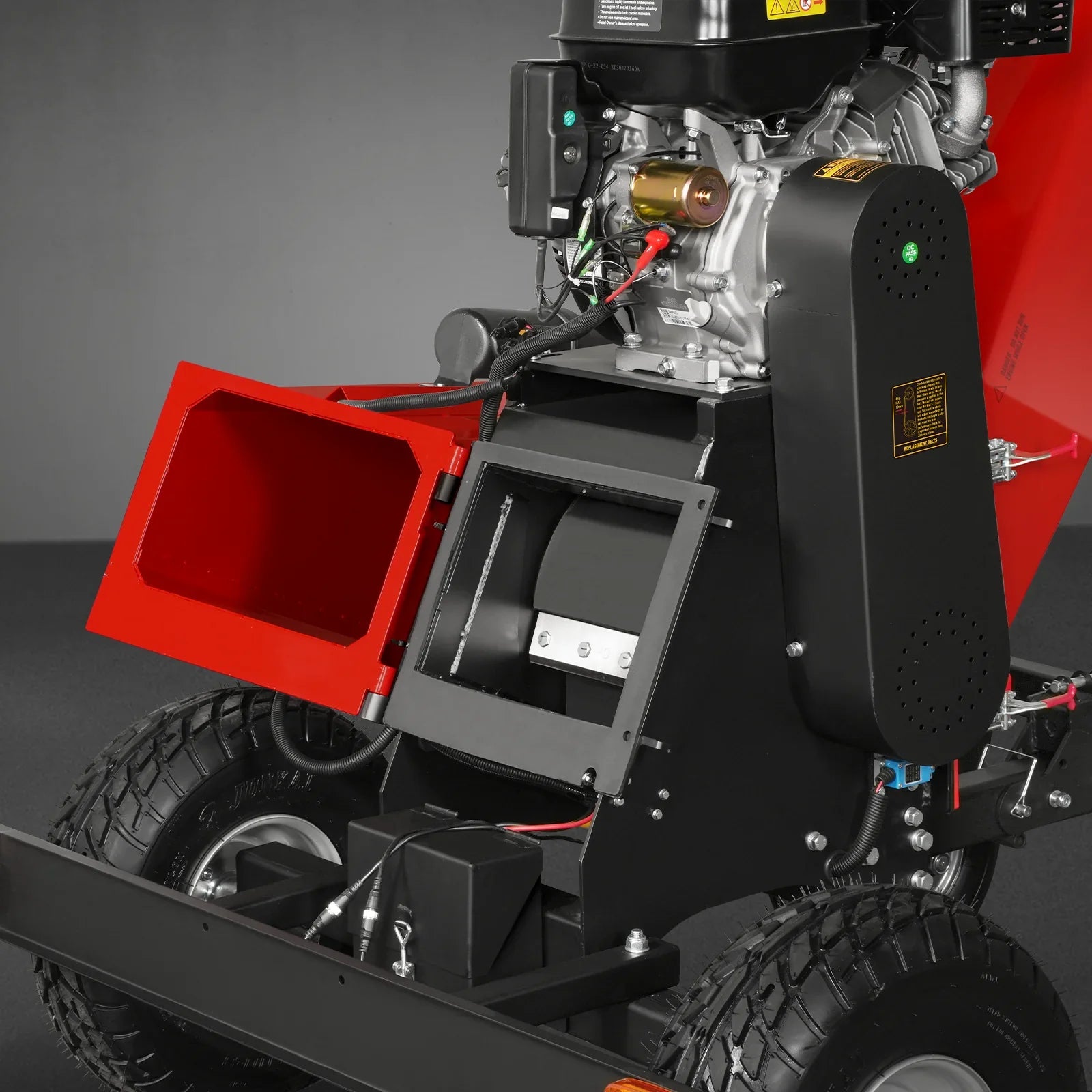 MechMaxx B150 Wood Chipper 6" ZONSEN Electric Start 459cc 15HP Gas Powered 4-Wheel Drum with Taillight New