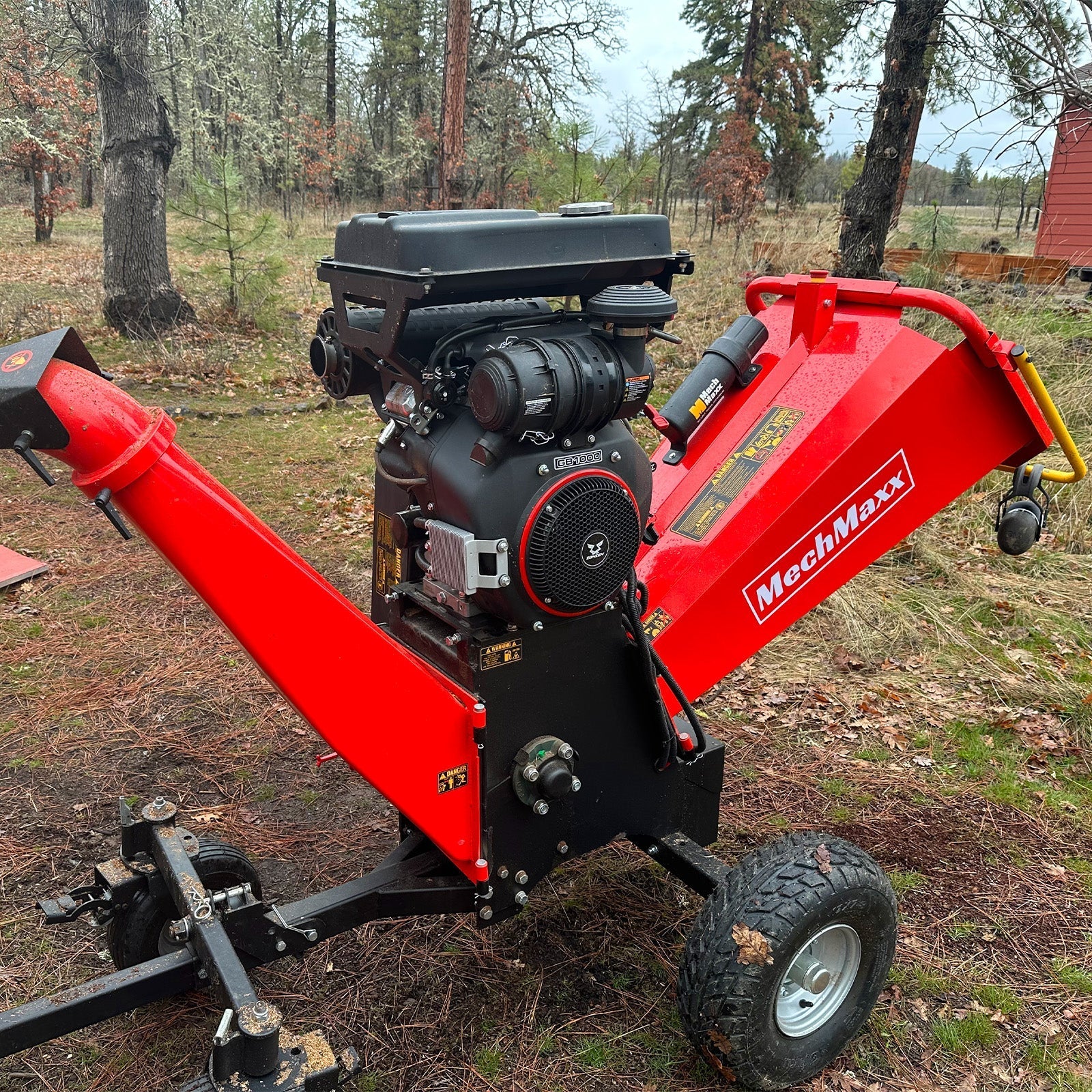 MechMaxx B200 Wood Chipper 8" ZONSEN Electric Start 1000cc 35HP Gas Powered 4-Wheel Drum with Taillight New