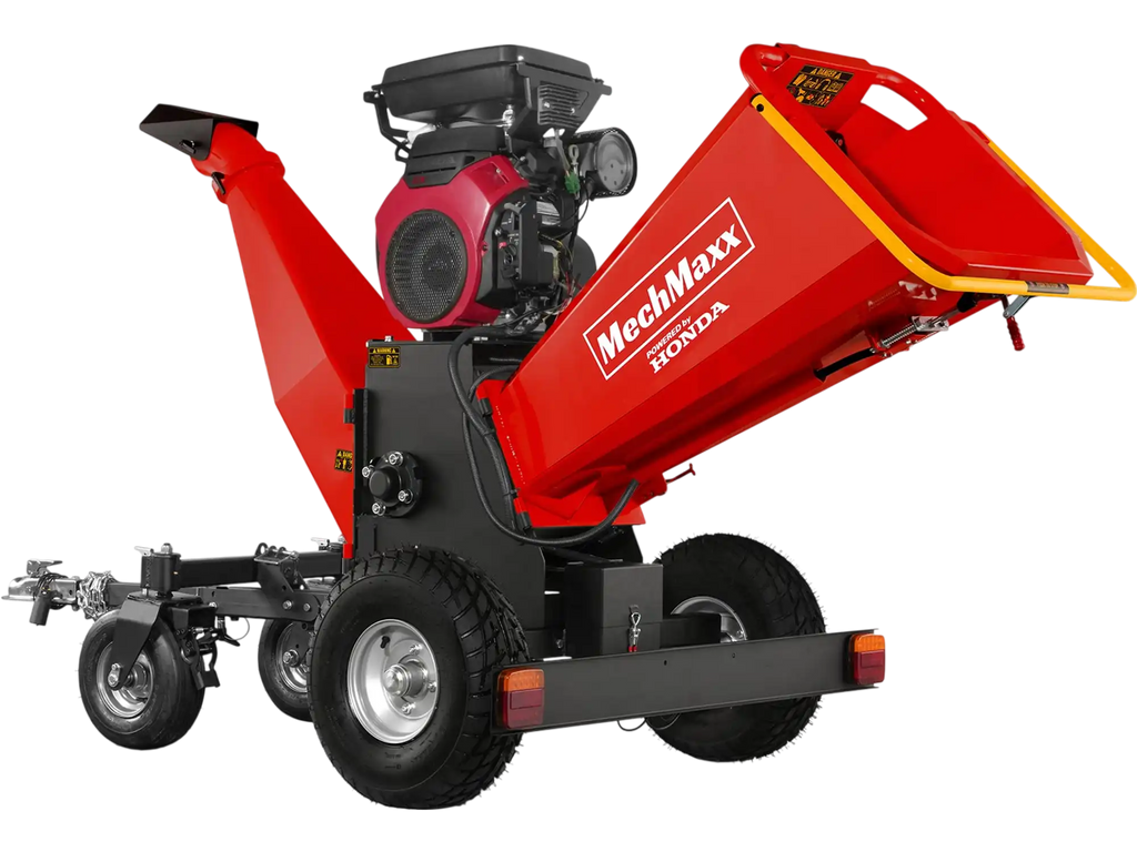 MechMaxx B200 Wood Chipper 8" Honda Electric Start 688cc 22HP Gas Powered 4-Wheel Drum with Taillight New