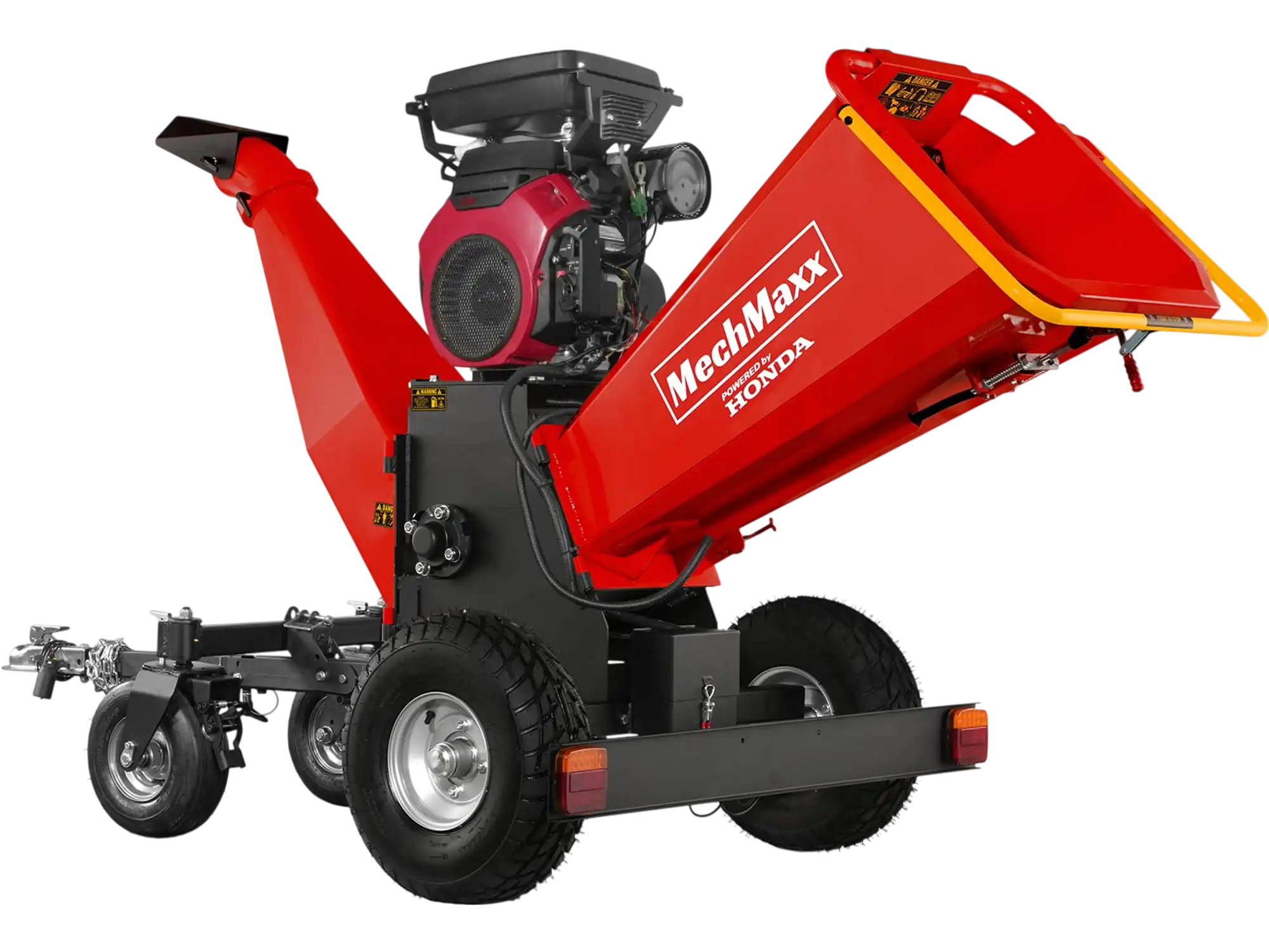 MechMaxx B200 Wood Chipper 8" Honda Electric Start 688cc 22HP Gas Powered 4-Wheel Drum with Taillight New