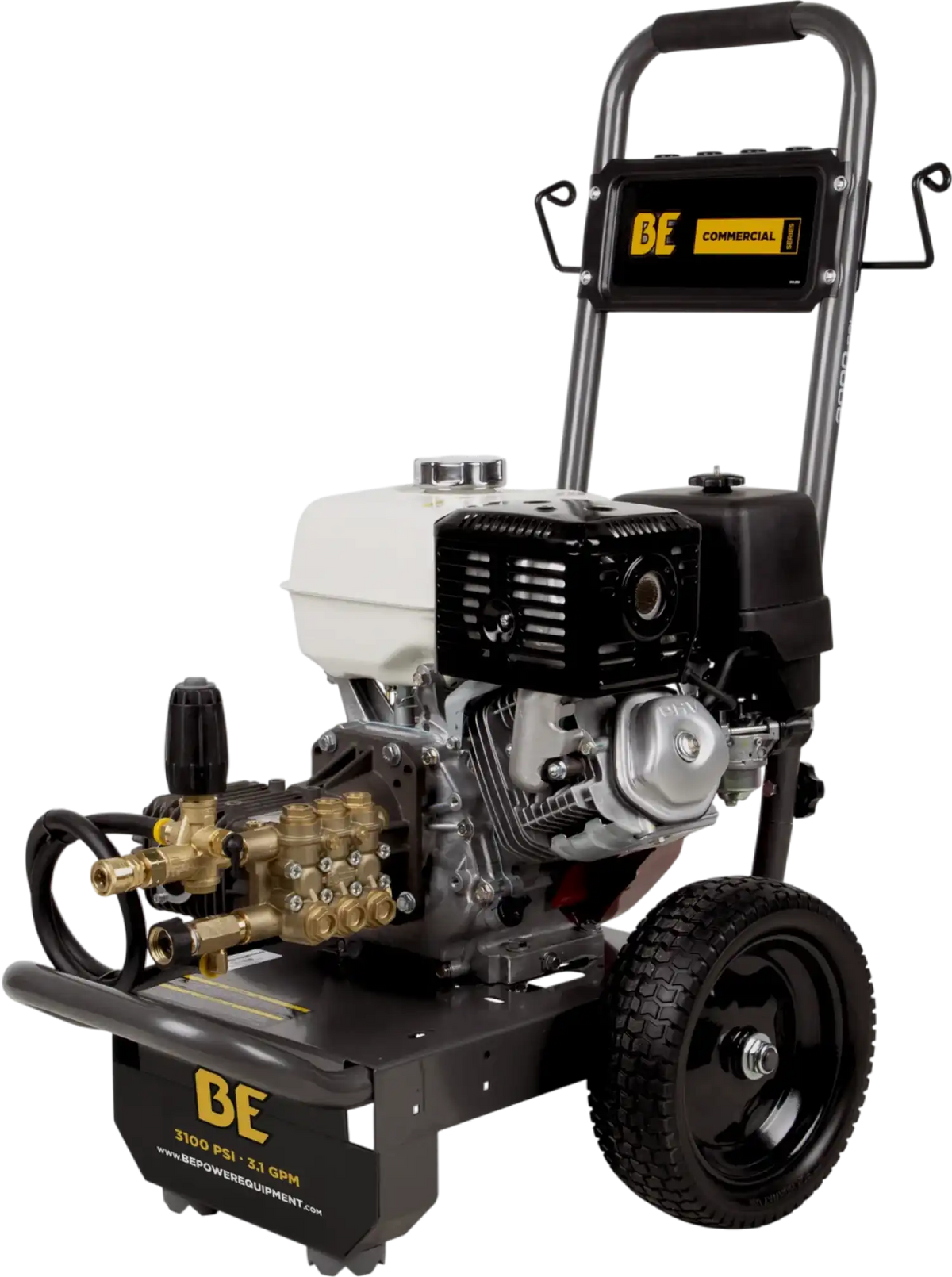 BE Pressure Washer Cold Water Triplex Pump 3,200 PSI 5.2 GPM Honda GX390 Engine New