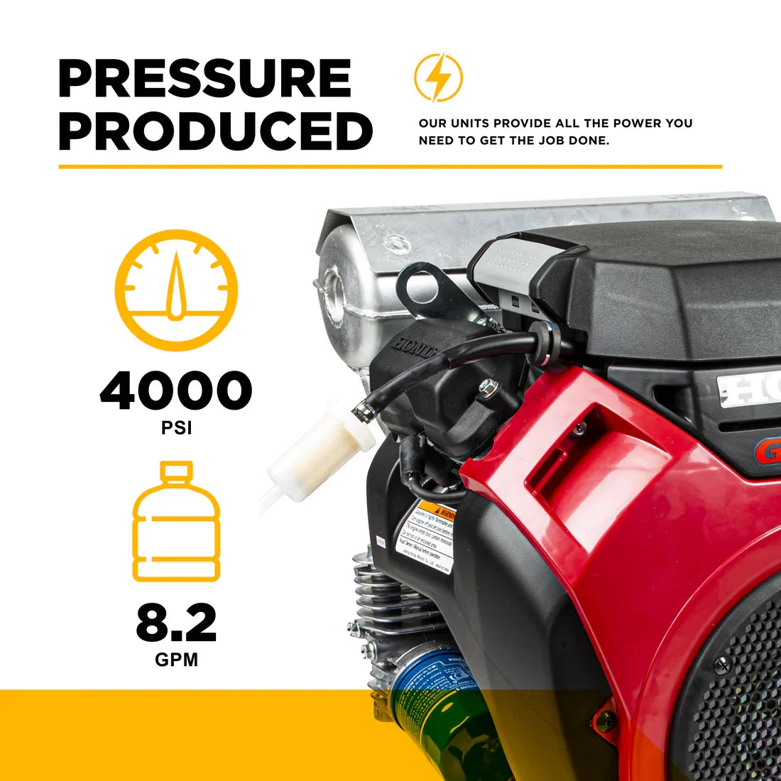 BE Pressure Washer Truck Mount Cold Water 4,000 PSI 8.2 GPM Honda GX690 Engine Electric Start New