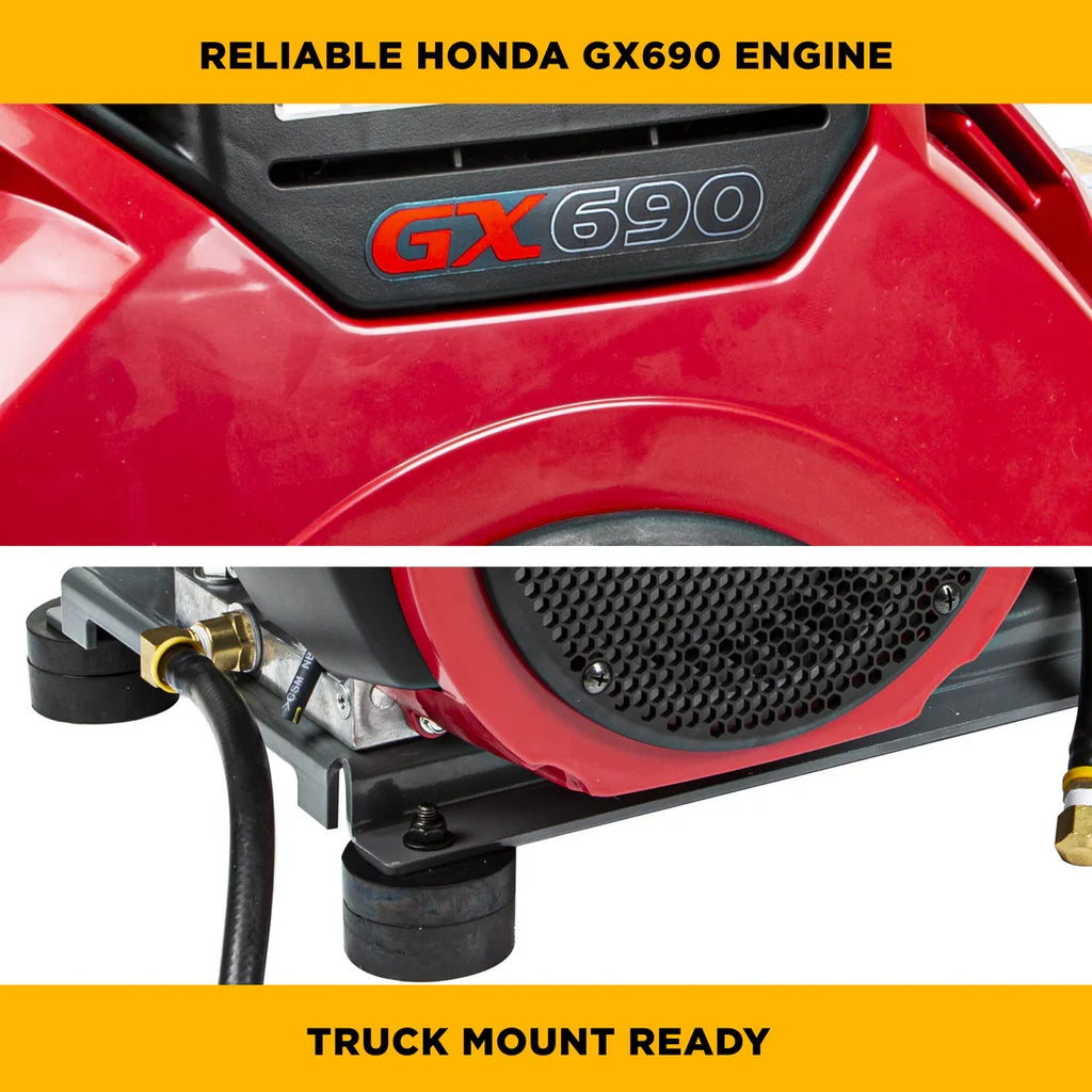 BE Pressure Washer Truck Mount Cold Water 4,000 PSI 8.2 GPM Honda GX690 Engine Electric Start New