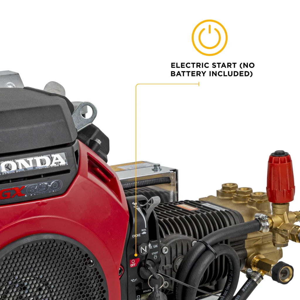 BE Pressure Washer Truck Mount Cold Water 4,000 PSI 8.2 GPM Honda GX690 Engine Electric Start New