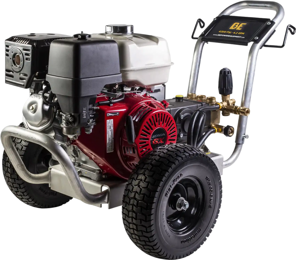 BE Pressure Washer Cold Water Triplex Pump 4200 PSI 4.2 GPM Honda GX390 Engine New