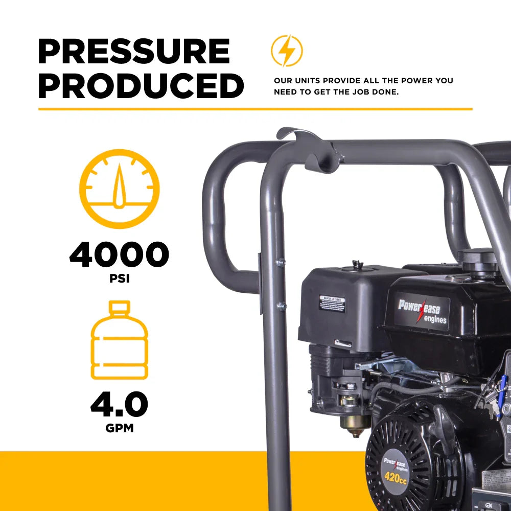 BE Pressure Washer Hot Water 4,000 PSI 4 GPM Powerease 420cc Engine AR Pump HW4015RA New