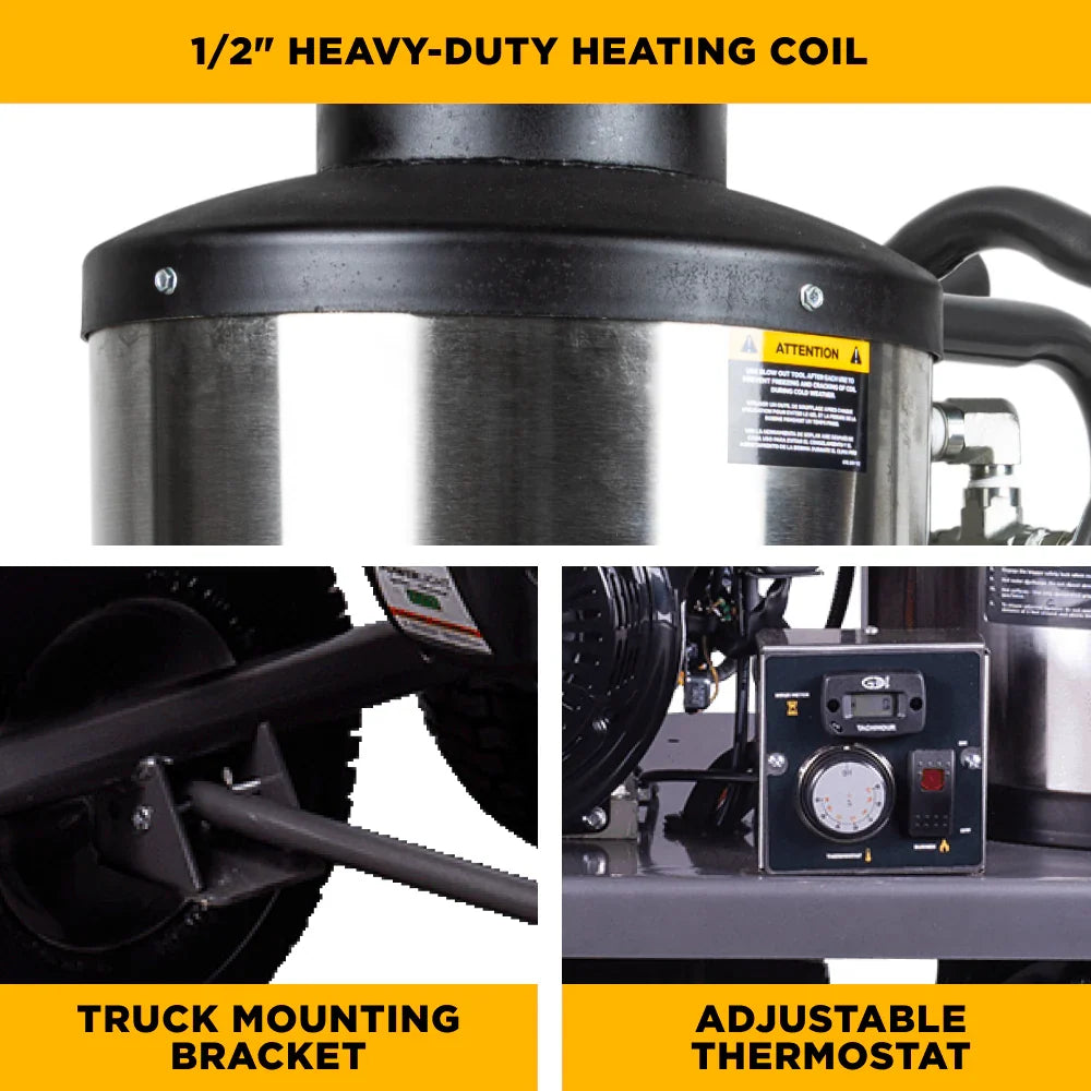 BE Pressure Washer Hot Water 4,000 PSI 4 GPM Powerease 420cc Engine AR Pump HW4015RA New