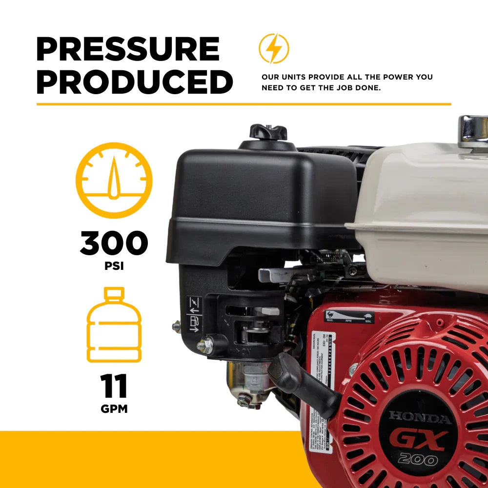 BE SW1165HC2 Soft Wash System with Comet Pump 300 PSI 11 GPM Honda GX200 Engine New