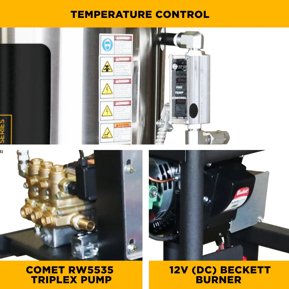 BE Skid Pressure Washer Hot Water 3,500 PSI 5.2 GPM Vanguard 18 HP Engine Z5535CPBDV New
