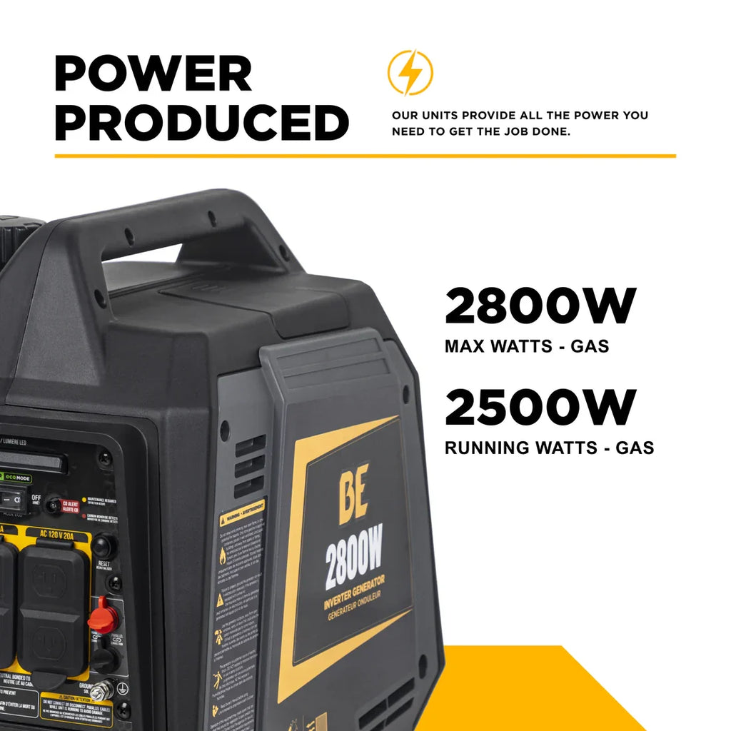 BE 2500W/2800W Inverter Generator Low THD Gas Powerease Engine Recoil Start New