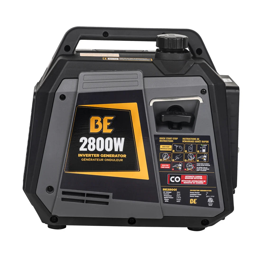 BE 2500W/2800W Inverter Generator Low THD Gas Powerease Engine Recoil Start New