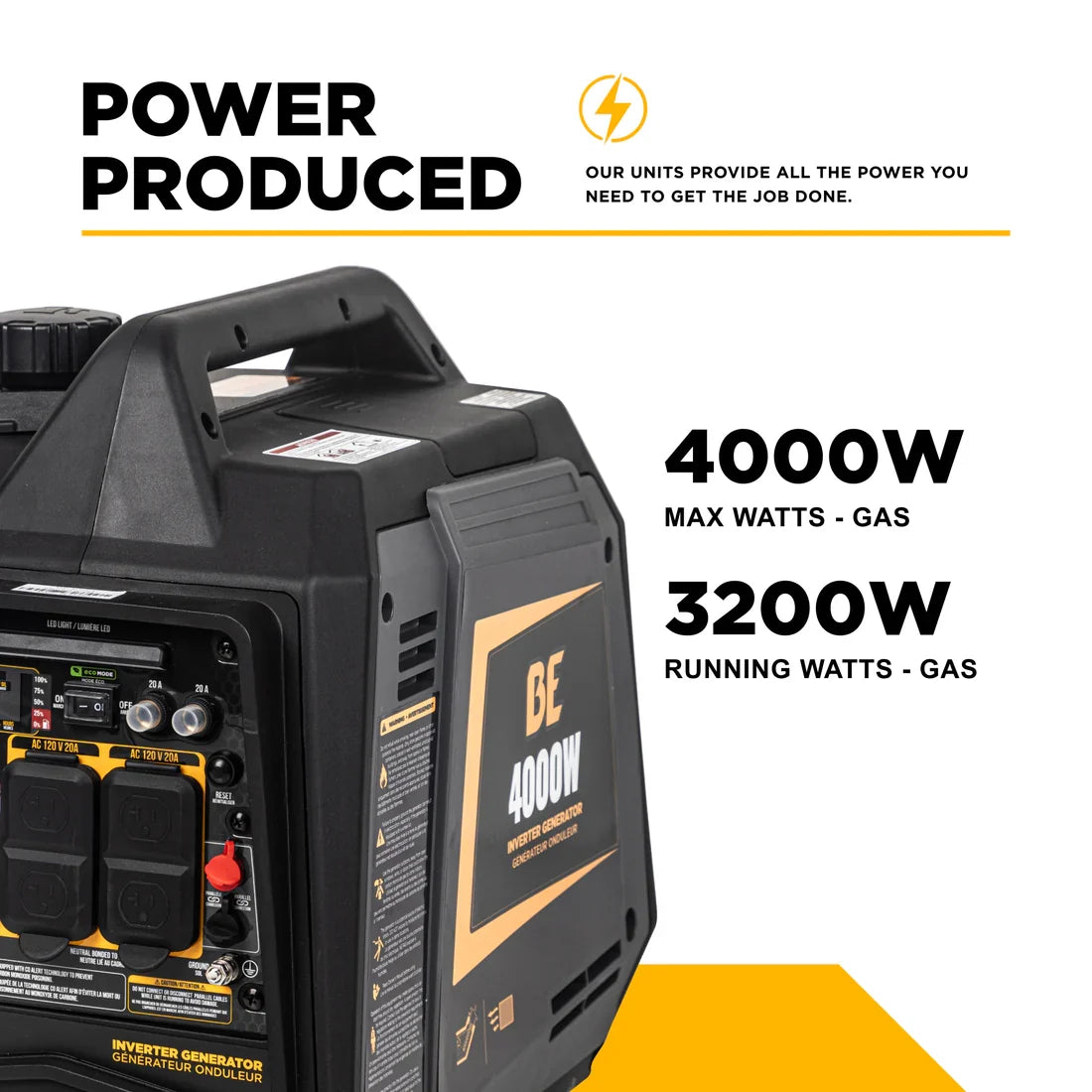 BE 3200W/4000W Inverter Generator Low THD Gas Powerease Engine Recoil Start New