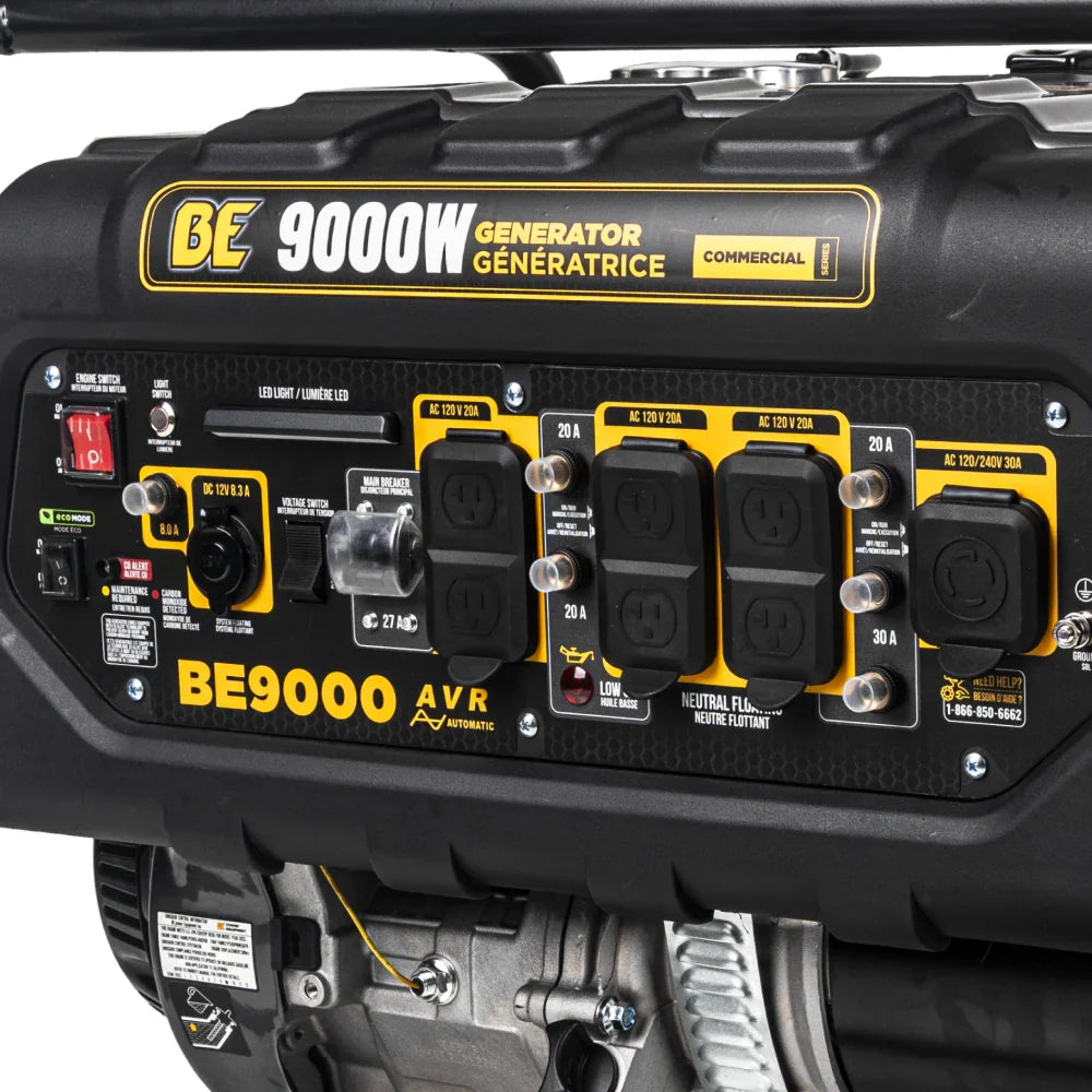 BE 6300W/9000W Generator Gas Powerease Engine Electric Start CO Detect 120/240V New