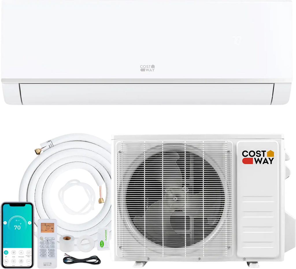 Costway 9000 BTU 20 SEER2 115V WiFi Mini Split Air Conditioner Heater 48050865 New