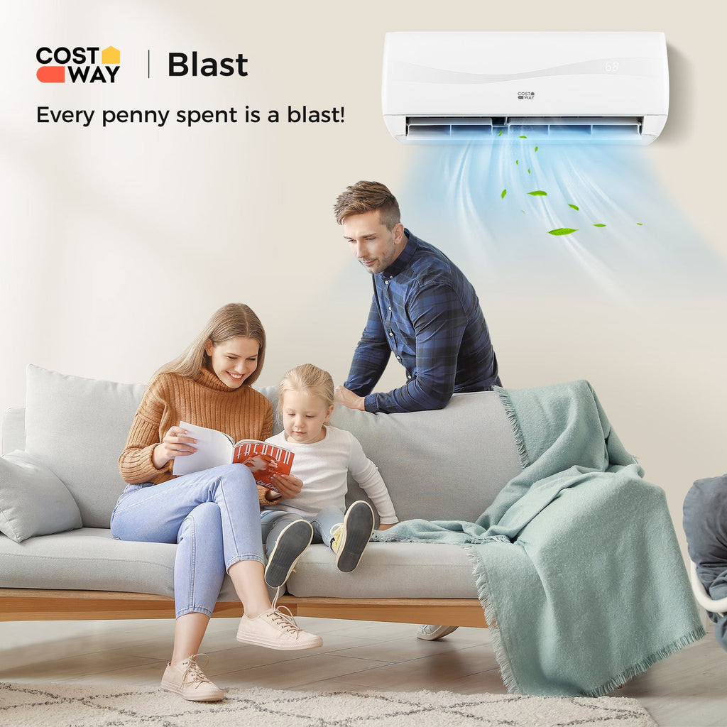 Costway Blast Series 9000 BTU 19 SEER2 115V Ductless Mini Split Air Conditioner Heater 692137548 New