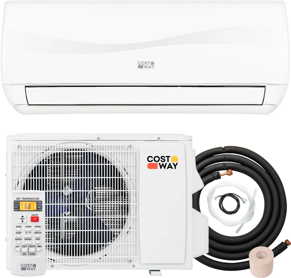 Costway Blast Series 9000 BTU 19 SEER2 115V Ductless Mini Split Air Conditioner Heater 692137548 New