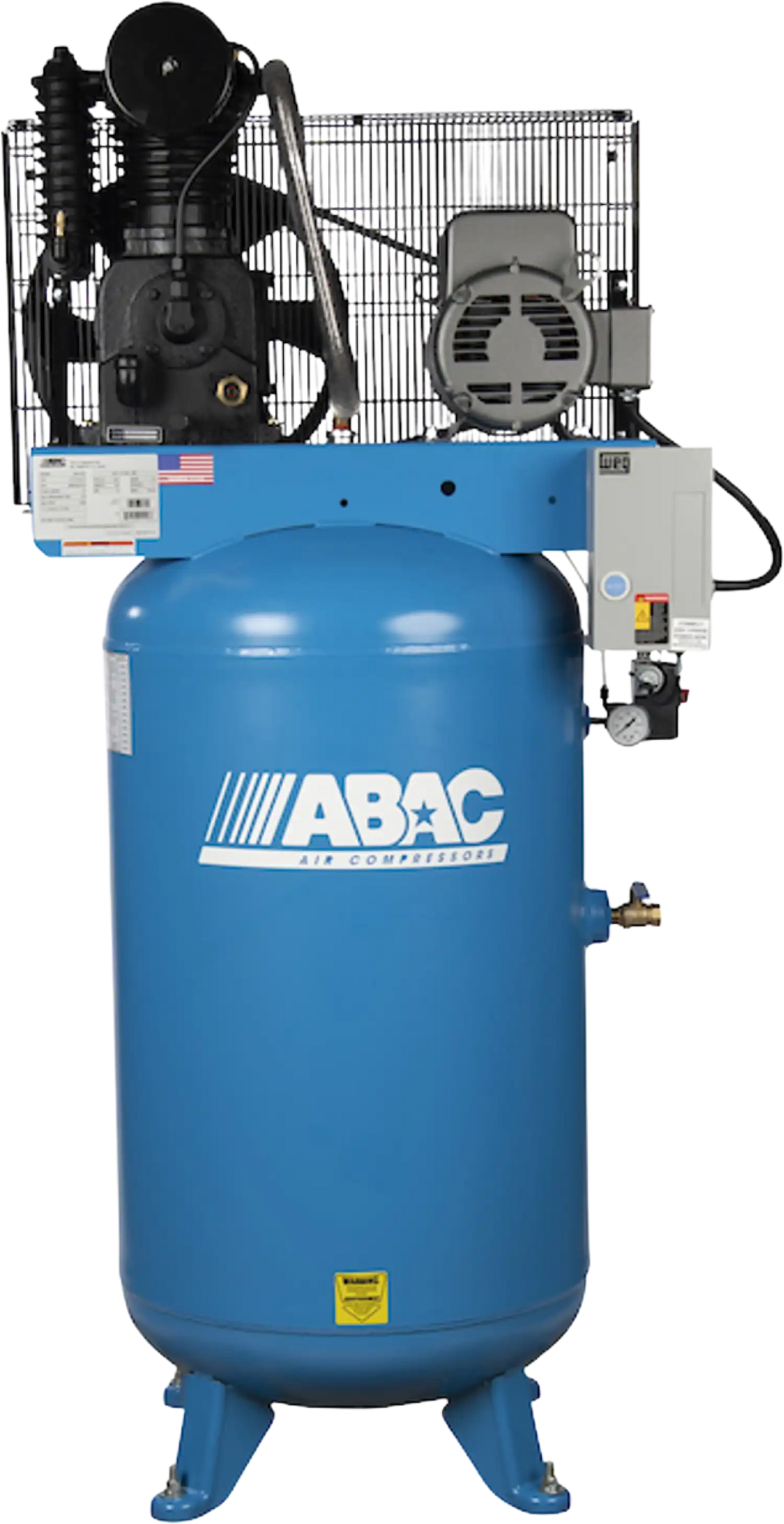 ABAC ABC7-2180VFF Air Compressor 7.5HP 80 Gal. Two-Stage Single Phase 230V Full Feature New