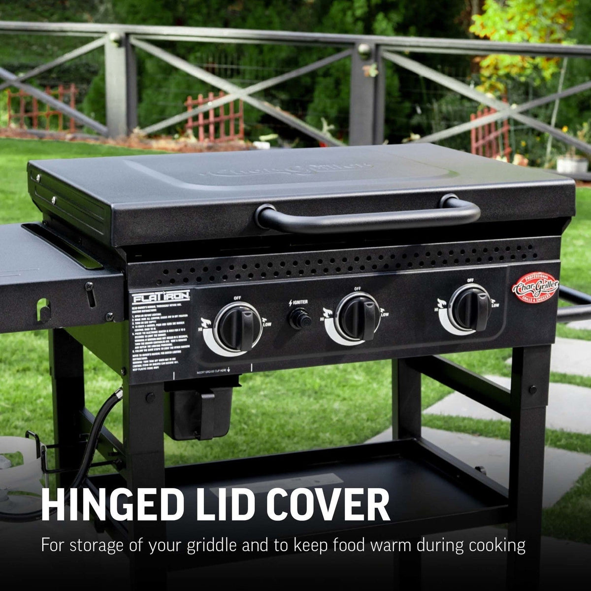 Char-Griller 3 Burner Flat Iron Gas Griddle Plancha BBQ