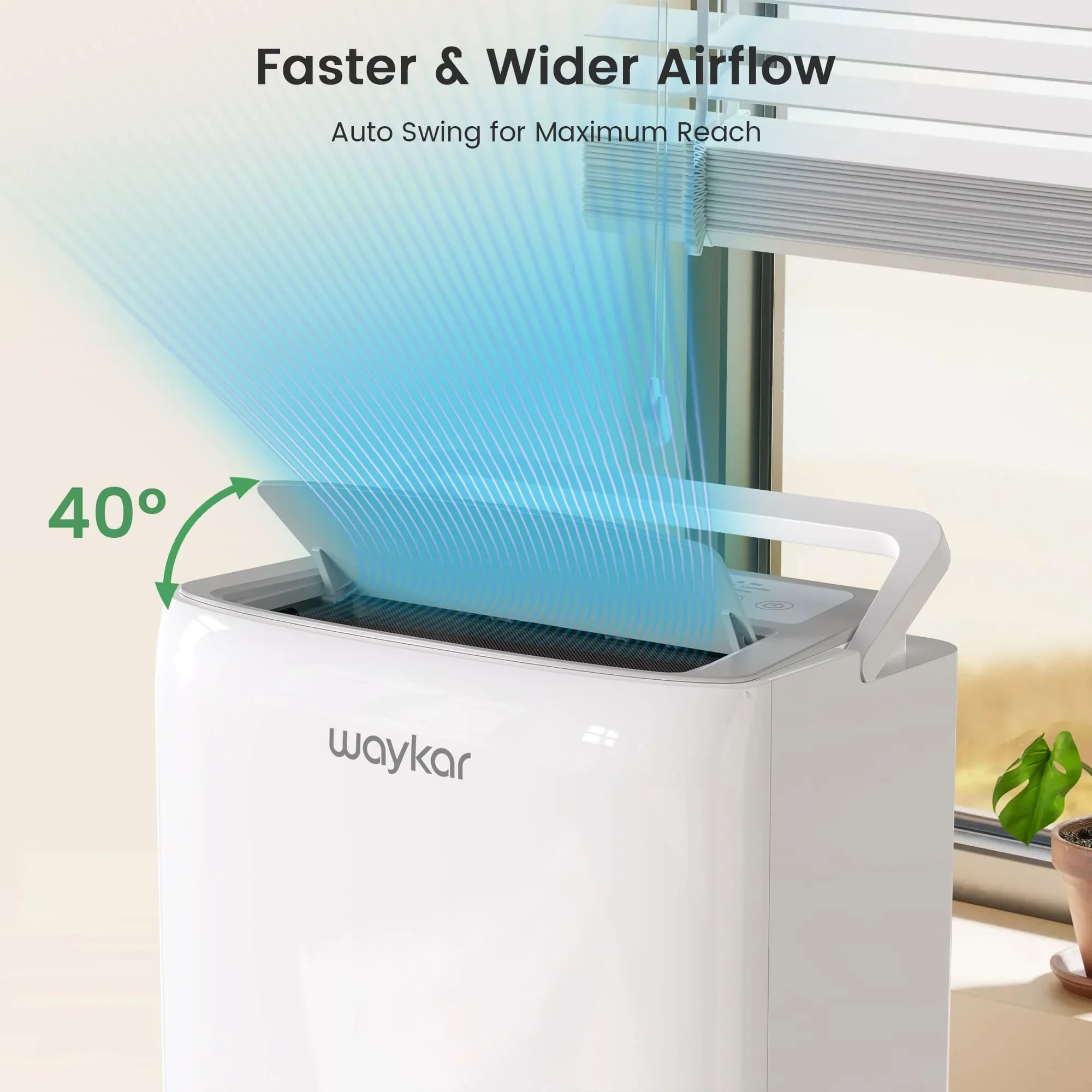 Waykar Dehumidifier 150 Pints with Colored Humidistat Pump Auto Swing Energy Star New