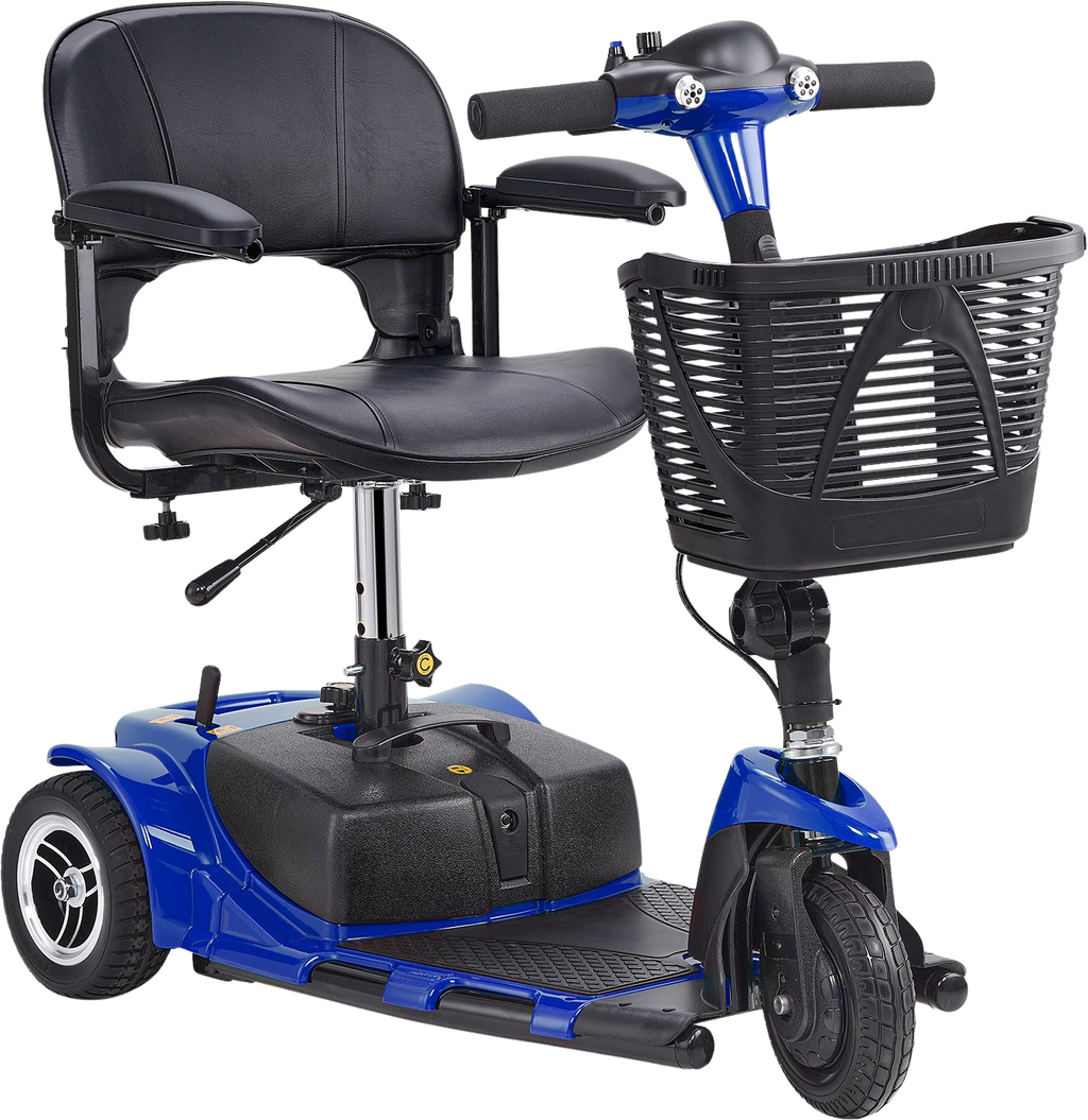 Vevor Mobility Scooter 3 Wheel Folding Heavy Duty 265 lbs. Capacity 24V 4 MPH 12 Mile Range New