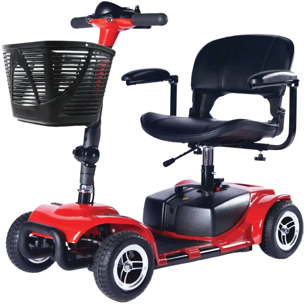 Zip'r Roo 4 Mobility Scooter 4 Wheel 265 lbs. Capacity 24V 12.4 Miles 3.7MPH TSA Approved Red New