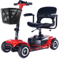 Zip'r Roo 4 Mobility Scooter 4 Wheel 265 lbs. Capacity 24V 12.4 Miles 3.7MPH TSA Approved Red New