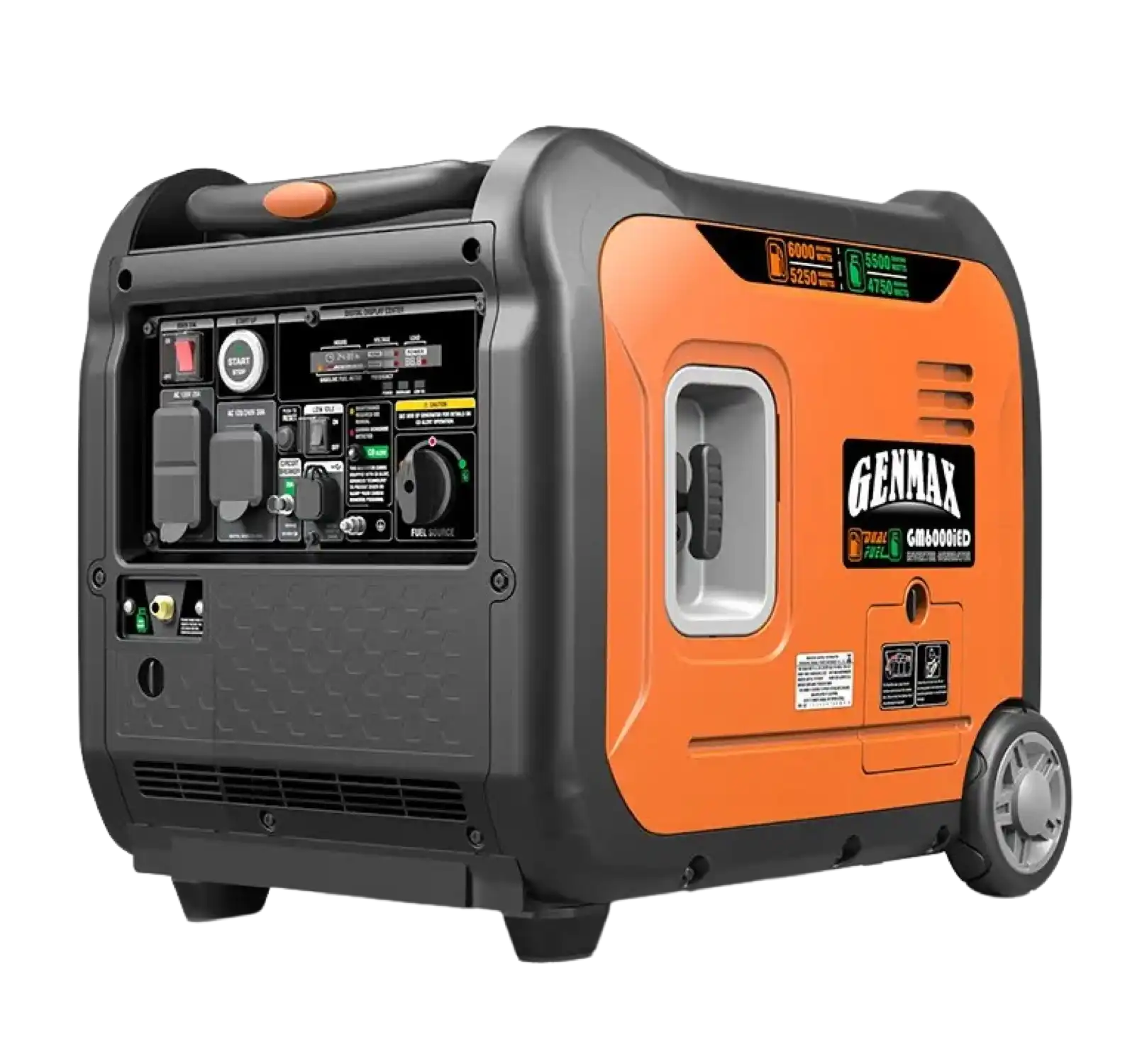 GENMAX GM6000iED 30 Amp 5250W/6000W Remote Start Dual Fuel Inverter Generator with CO Detect New