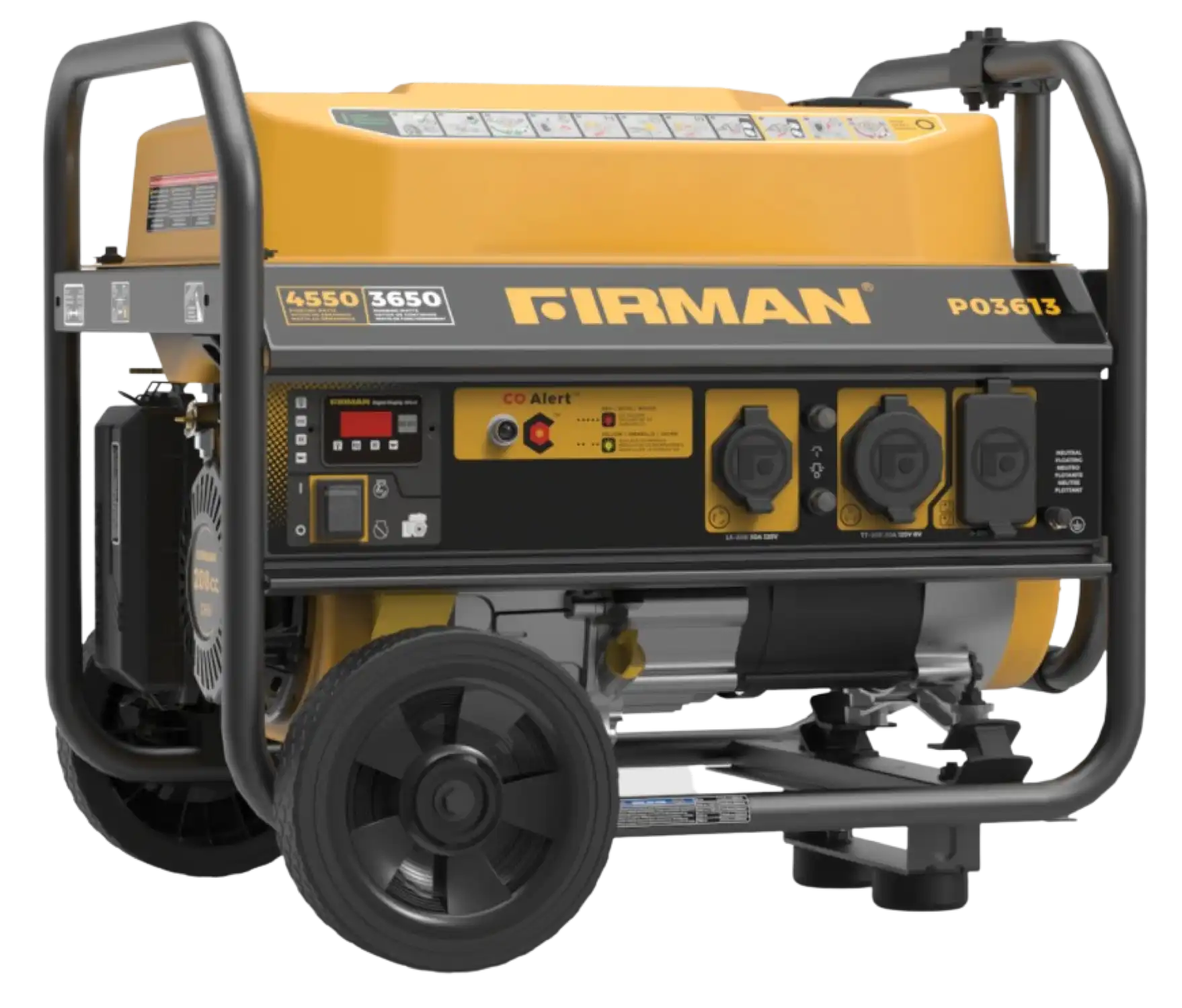 Firman P03613 3550W/4450W 30 Amp Recoil Start Portable Gas Generator With CO Alert New
