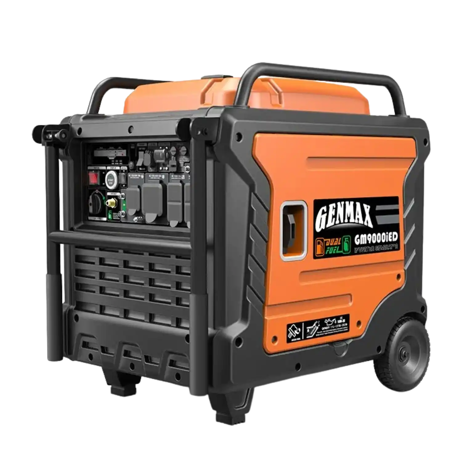 GENMAX GM9000iED 50 Amp 7600W/9000W Remote Start Dual Fuel Inverter Generator with CO Detect Scratch and Dent