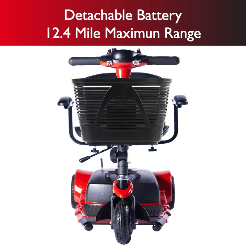 Zip'r Roo 3 Mobility Scooter 3 Wheel 265 lbs. Capacity 24V 12.4 Miles 3.7MPH TSA Approved Red New