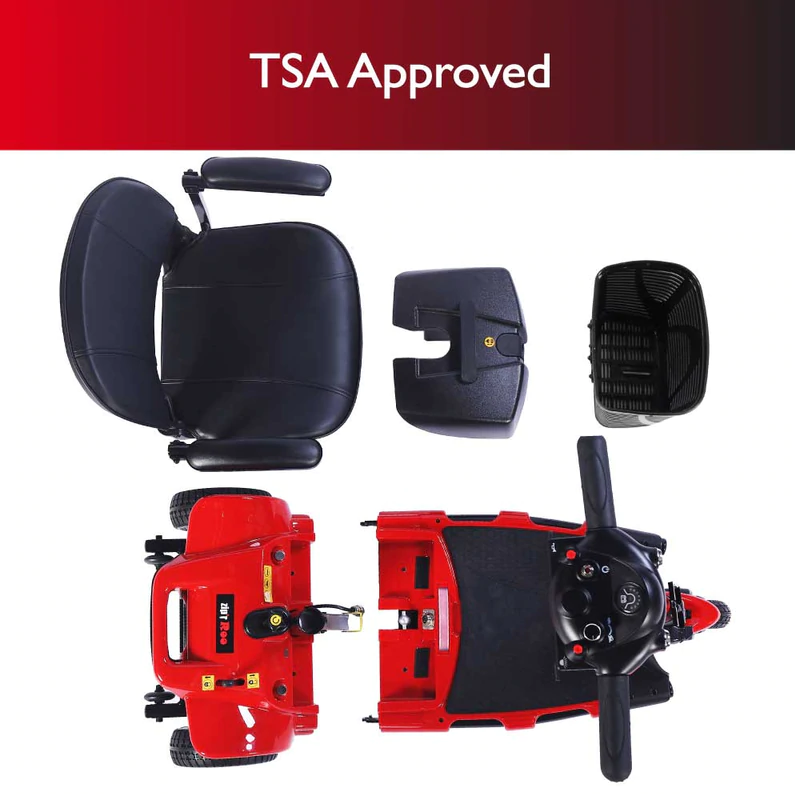 Zip'r Roo 3 Mobility Scooter 3 Wheel 265 lbs. Capacity 24V 12.4 Miles 3.7MPH TSA Approved Red New