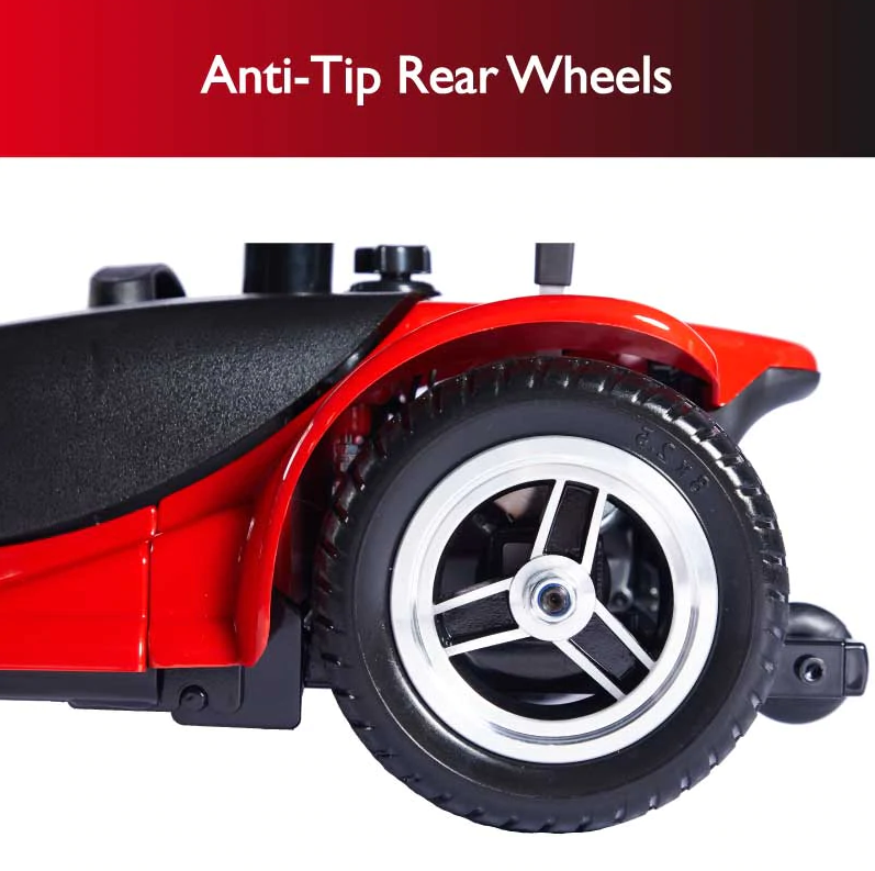 Zip'r Roo 4 Mobility Scooter 4 Wheel 265 lbs. Capacity 24V 12.4 Miles 3.7MPH TSA Approved Red New