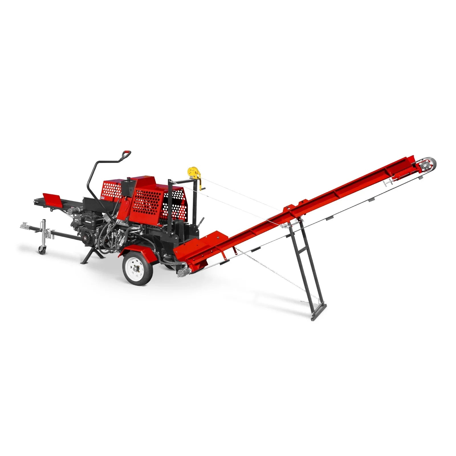 MechMaxx HLS20 Log Splitter Firewood Processor with Conveyor 20 Ton Splitting Force 22.5" x 15" Log Capacity 18" Chainsaw New