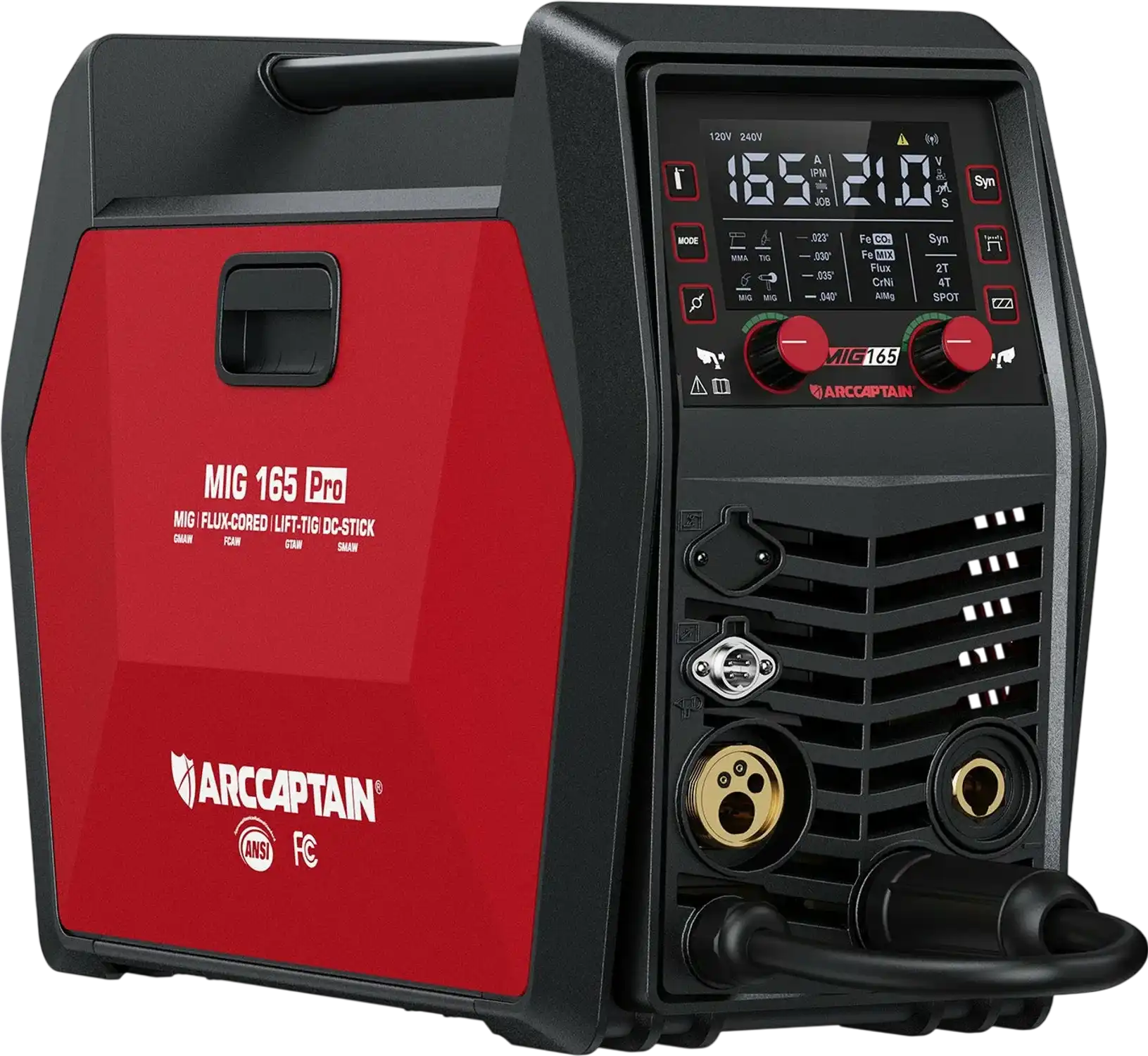 Arccaptain MIG165 Pro Welder 6-in-1 Gas/Gasless MIG Dual Voltage 120/240V New