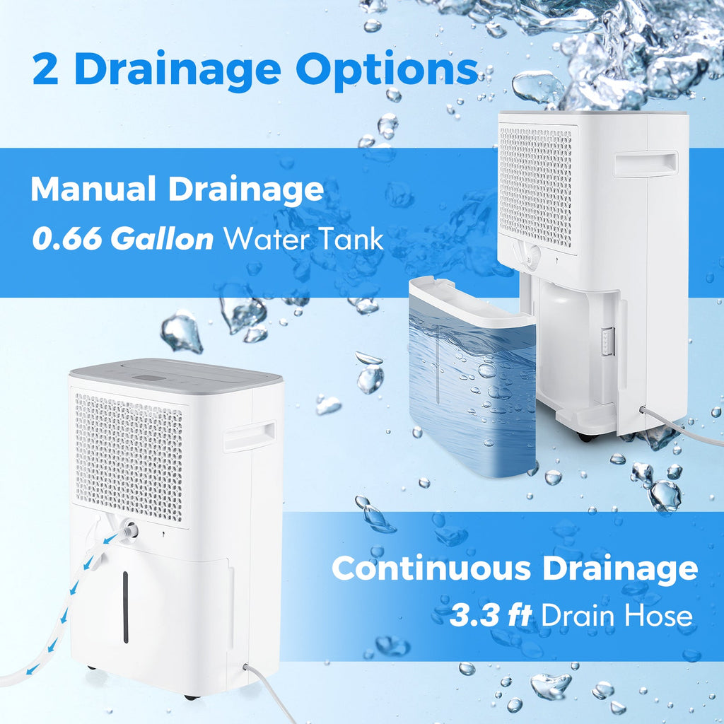 Costway Home Basement Dehumidifier Auto Drain Manual Drainage 13427685 New