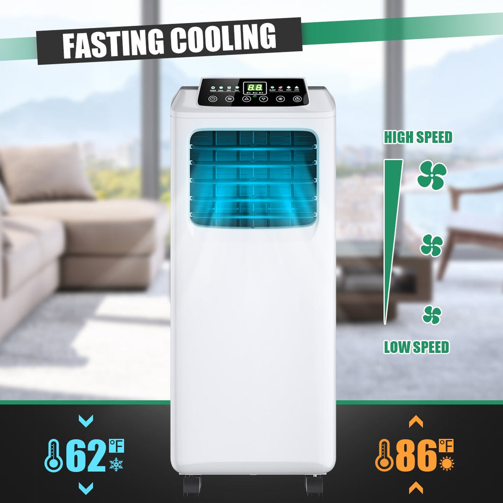 Costway Portable Air Conditioner 3-in-1 Dehumidifier Fan 9000 BTU 250 sq. ft. With Remote Control 06174932 New