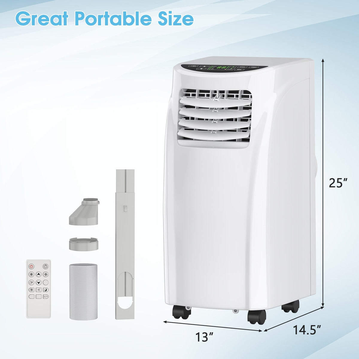 Costway Portable Air Conditioner 3-in-1 Dehumidifier Fan 8000 BTU 230 sq. ft. LED Display and Remote Control New