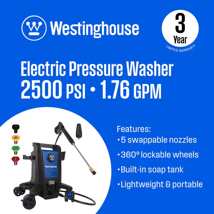 Westinghouse ePX3500 Electric Pressure Washer 2500 PSI 1.76 GPM New