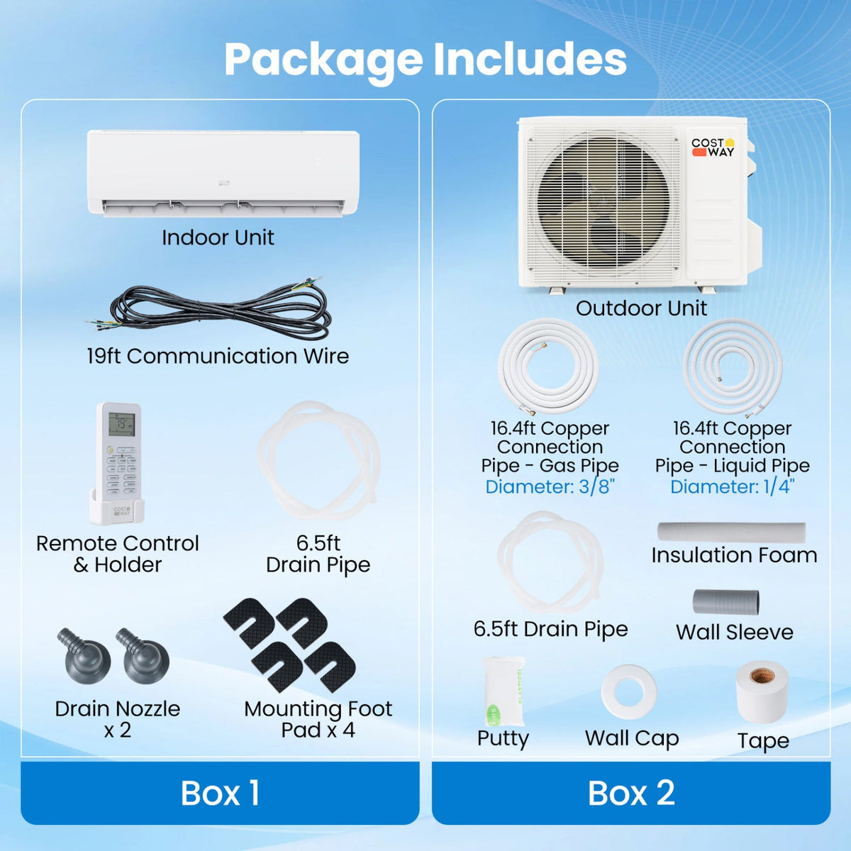 Costway 12000 BTU 20 SEER2 115V Mini Split Air Conditioner Heater 28820711 New
