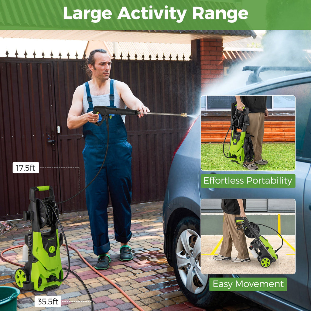 Costway 2150 PSI 1.2 GPM Electric Pressure Washer w/ 4 Quick Connect Nozzles & Foam Cannon 765849321 New