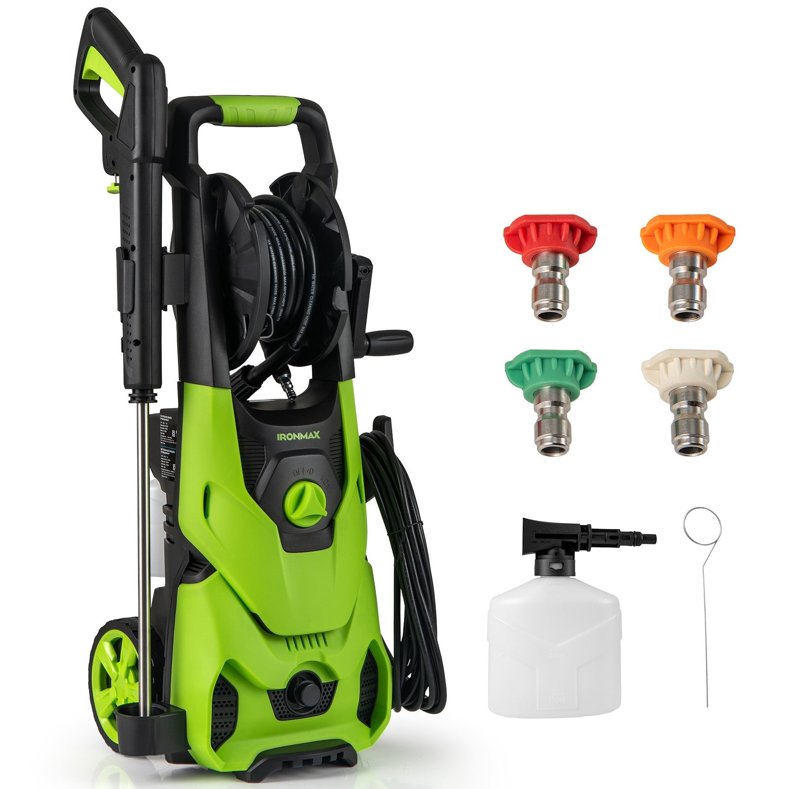 Costway 2150 PSI 1.2 GPM Electric Pressure Washer w/ 4 Quick Connect Nozzles & Foam Cannon 765849321 New