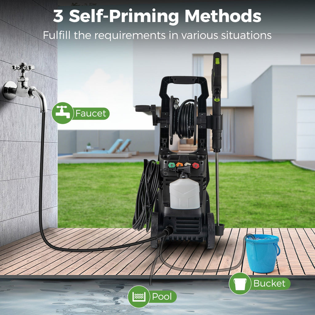 Costway 2150 PSI 1.2 GPM Electric Pressure Washer w/ 4 Quick Connect Nozzles & Foam Cannon 765849321 New