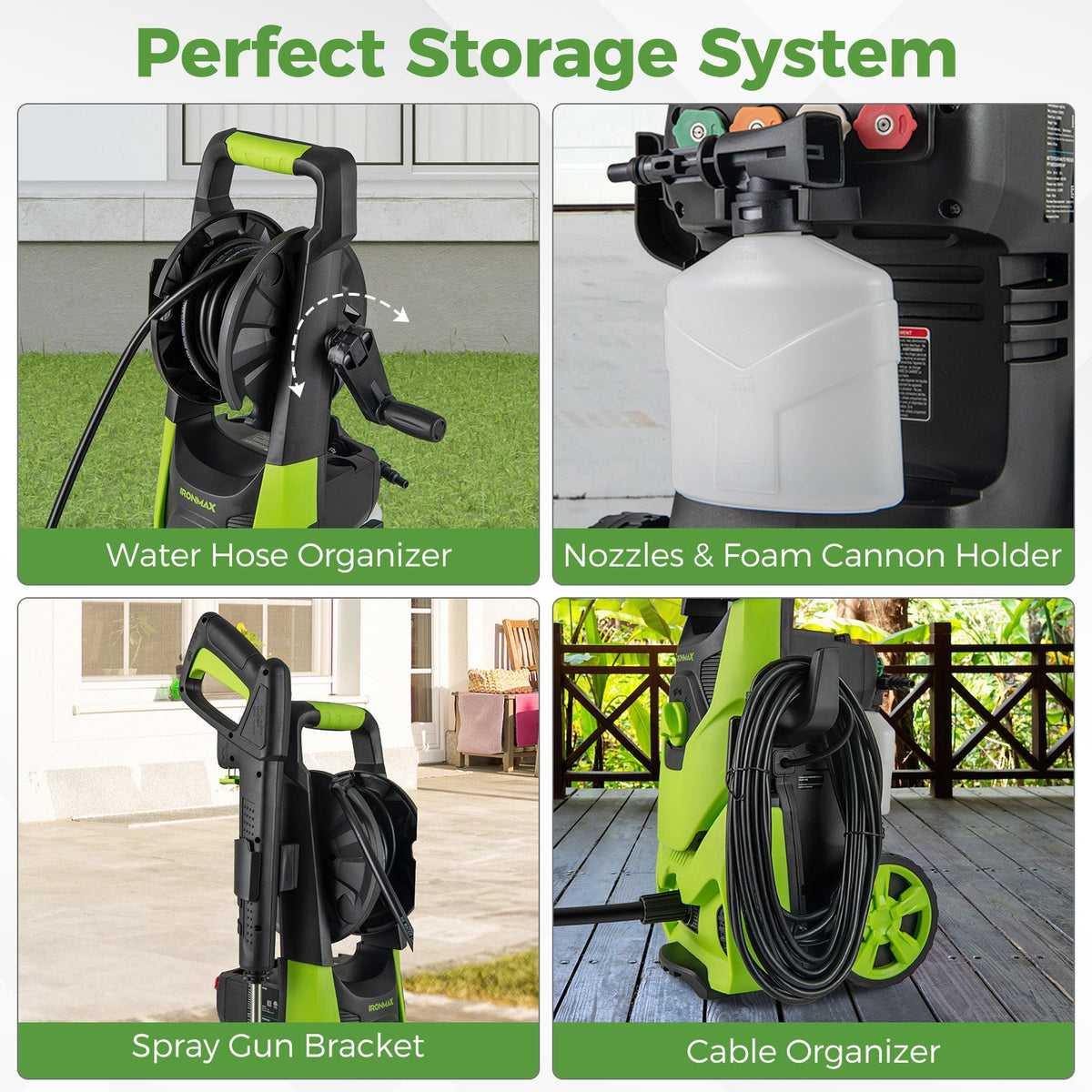 Costway 2150 PSI 1.2 GPM Electric Pressure Washer w/ 4 Quick Connect Nozzles & Foam Cannon 765849321 New