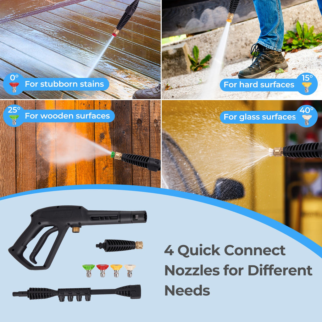 Costway 1900 PSI 1.8 GPM Electric Pressure Washer 4 Quick Connect Nozzles 81263579 New