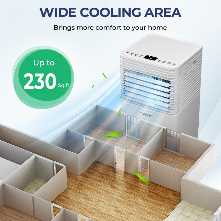 Costway Portable Air Conditioner 8000 BTU 3-in-1 Air Cooler with Dehumidifier and Fan Mode New