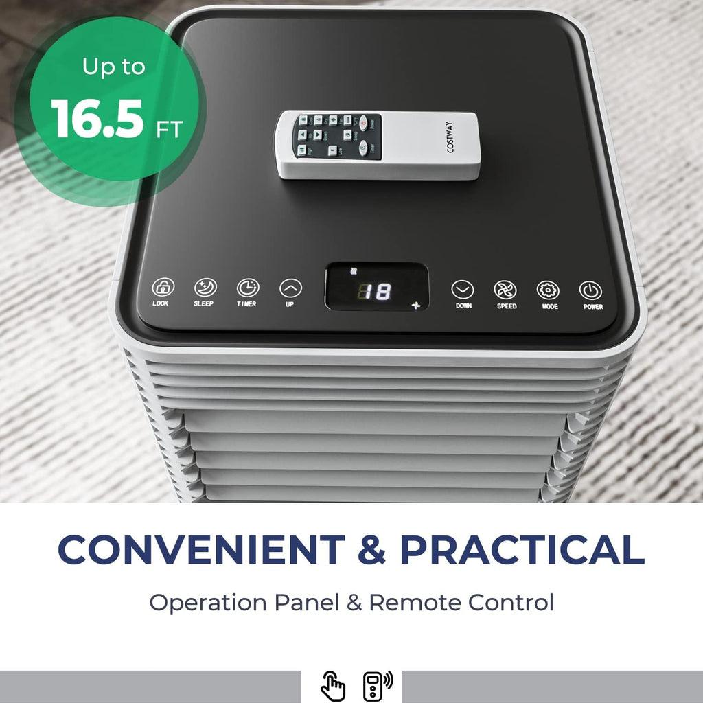 Costway Portable Air Conditioner 3-in-1 Dehumidifier Fan 10000 BTU 350 sq. ft. With Remote Control 76204893 New